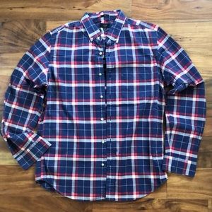 J. Crew M slim plaid Oxford.